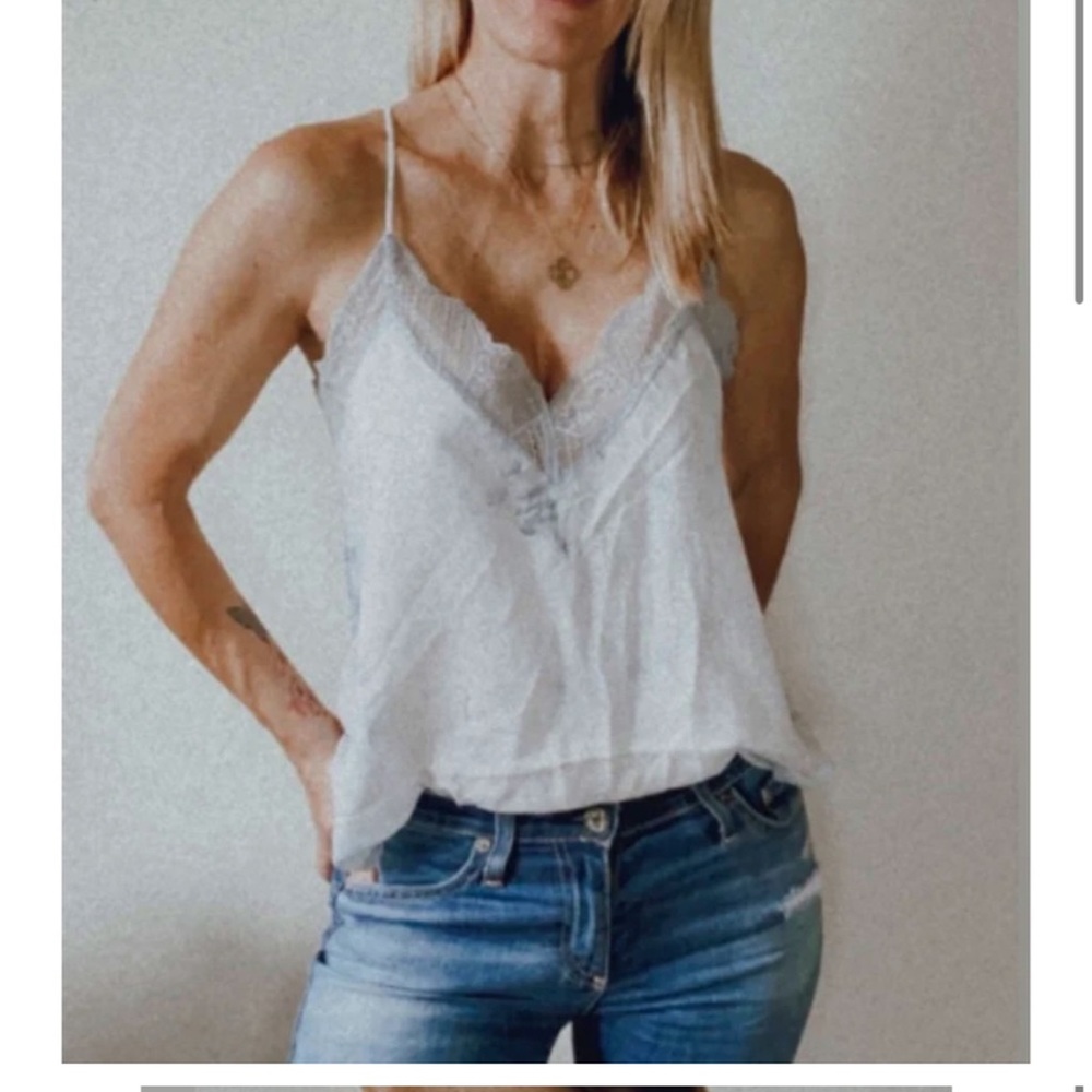 Love stitch white lace cami nwt